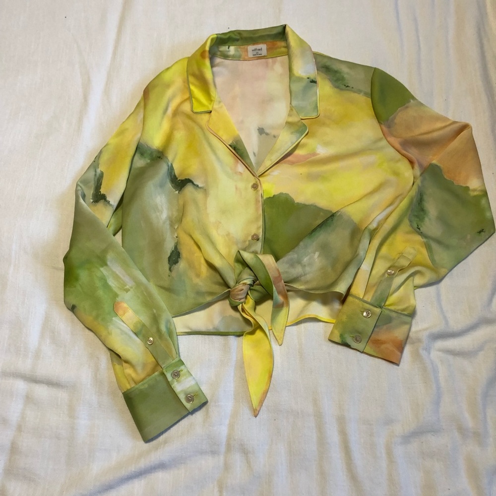 Aritzia Wilfred Tie-Front Blouse